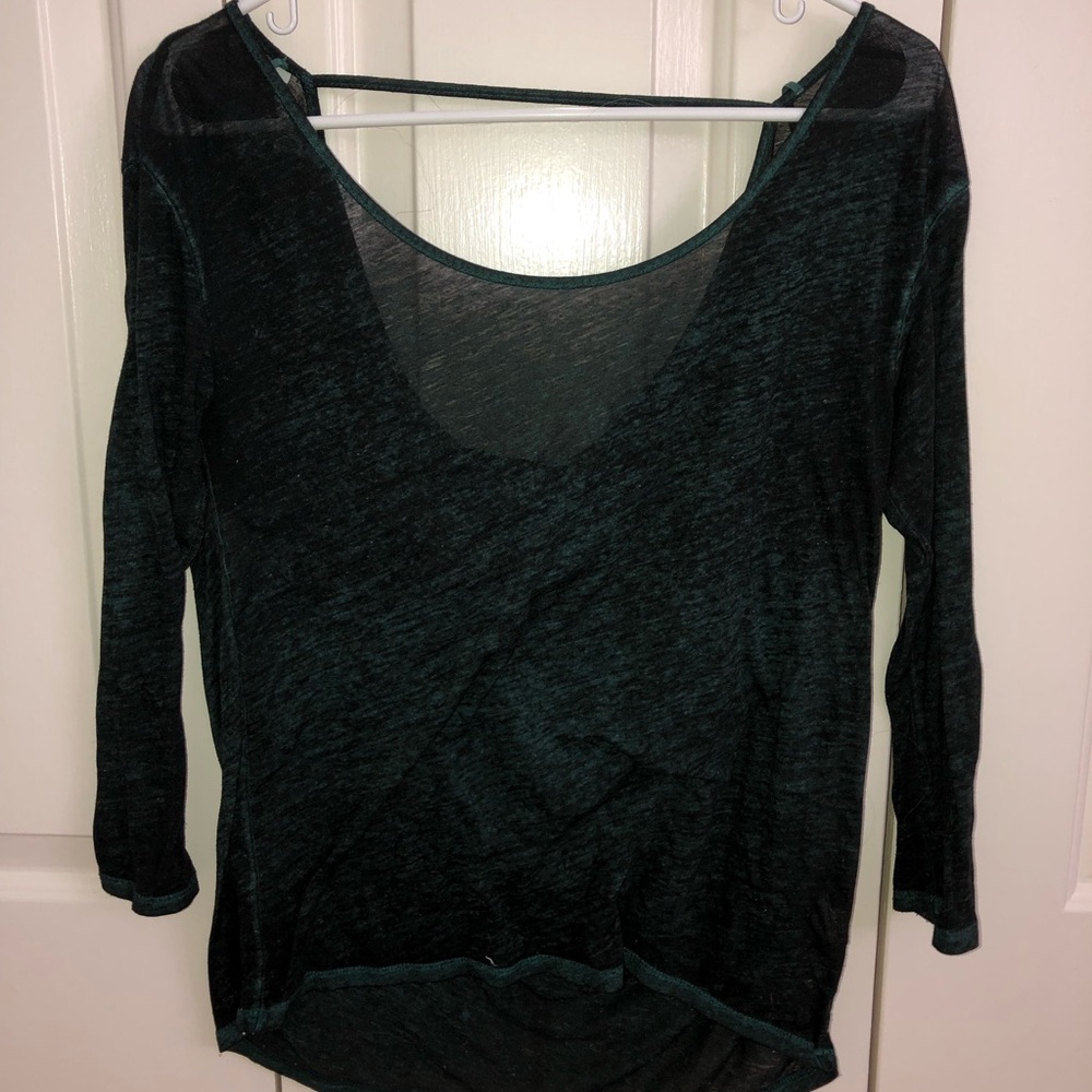 Dark green 3/4 length tee